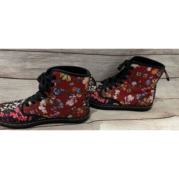 Dr. Martens Pink Floral Boots Kids Size 4 Womens Size 6 - Picture 11 of 14